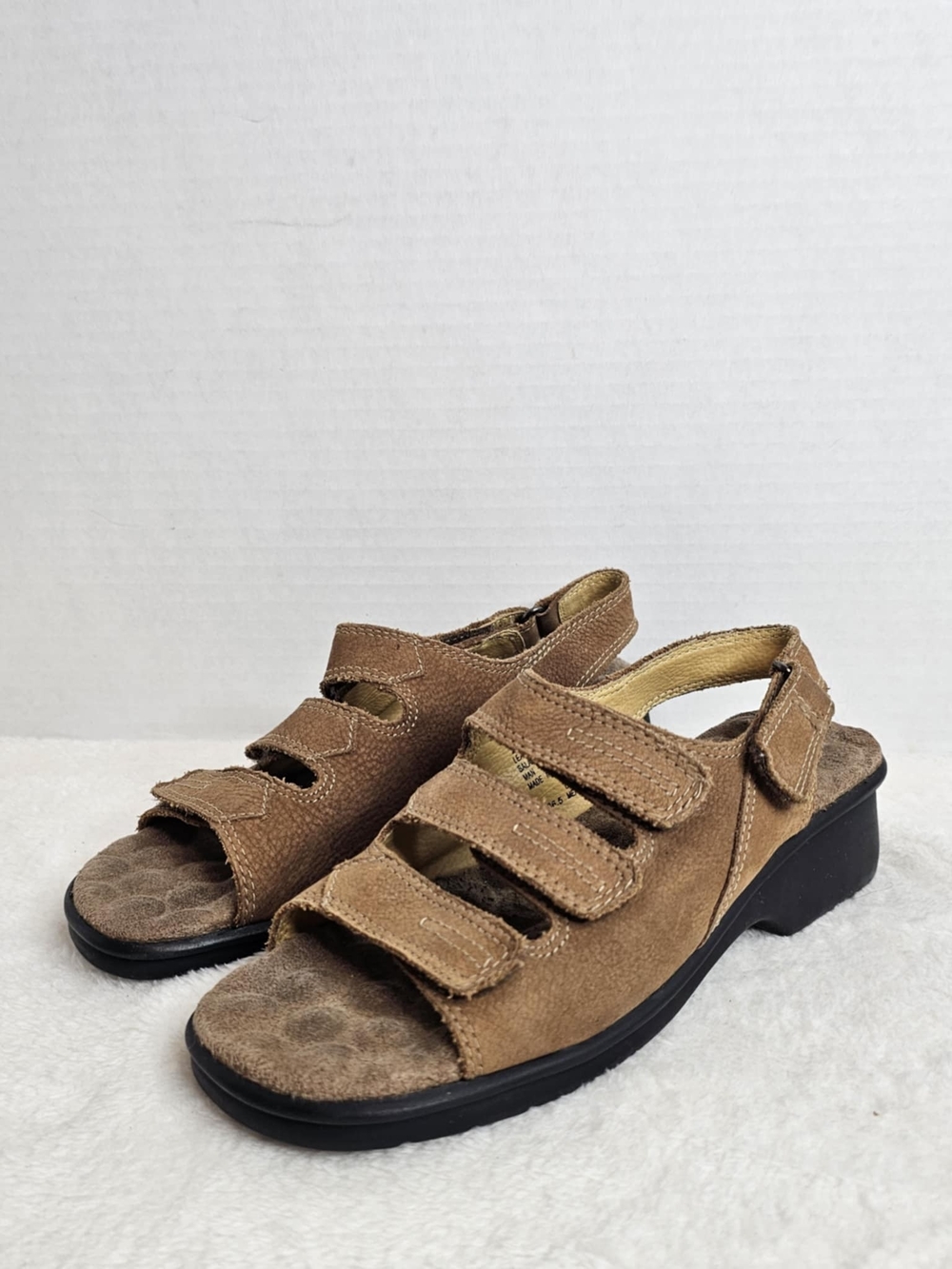 🖤Red Cross Shoes Ultrasoft Womens Slingback Sandals Brown Leather Buckle 6W